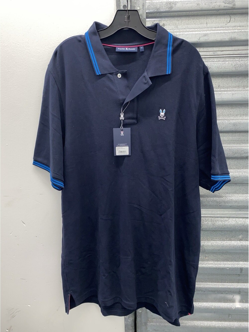 Psycho Bunny Polo Shirt Mens Navy Blue Cotton Golf Pique Size 8 or 2XL